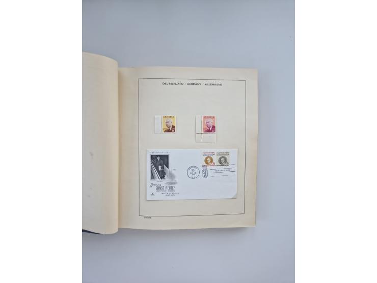 1850/1960(ca.), interessante ungebrauchte/postfrische und gestempelte Partie mit einigen Briefen, dabei Schaubek-Album ab Alt