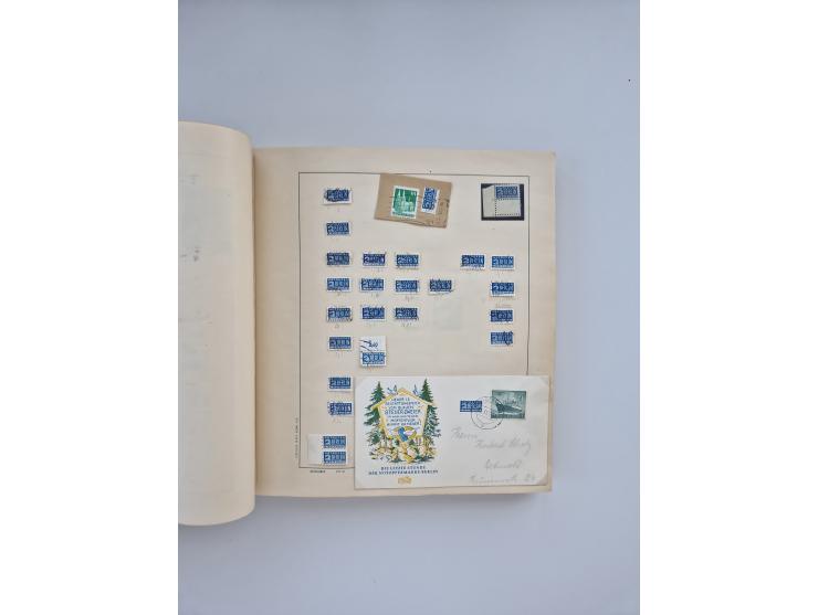 1850/1960(ca.), interessante ungebrauchte/postfrische und gestempelte Partie mit einigen Briefen, dabei Schaubek-Album ab Alt