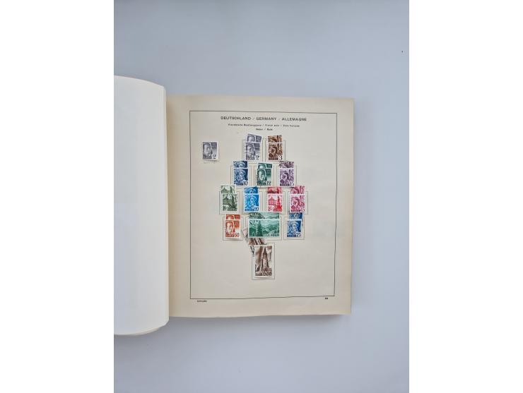 1850/1960(ca.), interessante ungebrauchte/postfrische und gestempelte Partie mit einigen Briefen, dabei Schaubek-Album ab Alt