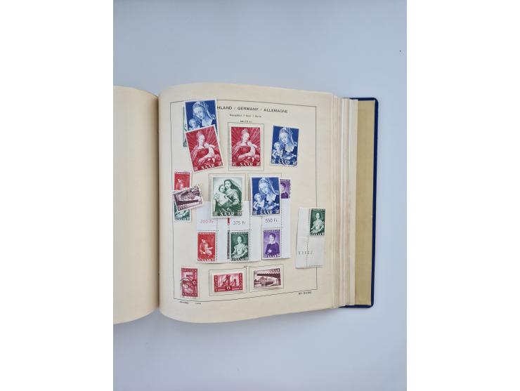 1850/1960(ca.), interessante ungebrauchte/postfrische und gestempelte Partie mit einigen Briefen, dabei Schaubek-Album ab Alt