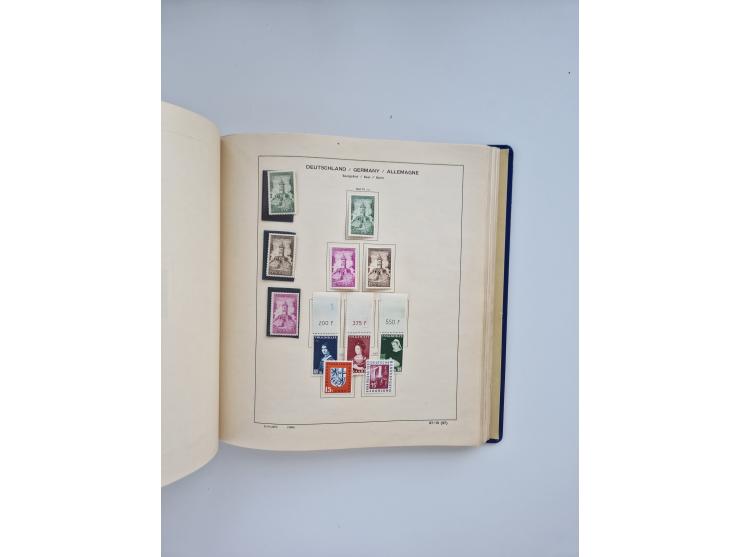 1850/1960(ca.), interessante ungebrauchte/postfrische und gestempelte Partie mit einigen Briefen, dabei Schaubek-Album ab Alt