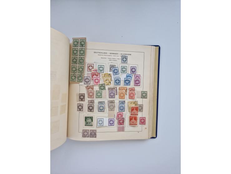 1850/1960(ca.), interessante ungebrauchte/postfrische und gestempelte Partie mit einigen Briefen, dabei Schaubek-Album ab Alt