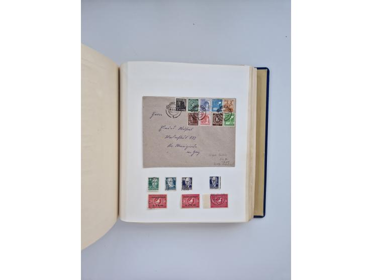 1850/1960(ca.), interessante ungebrauchte/postfrische und gestempelte Partie mit einigen Briefen, dabei Schaubek-Album ab Alt