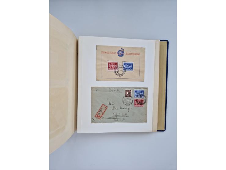 1850/1960(ca.), interessante ungebrauchte/postfrische und gestempelte Partie mit einigen Briefen, dabei Schaubek-Album ab Alt