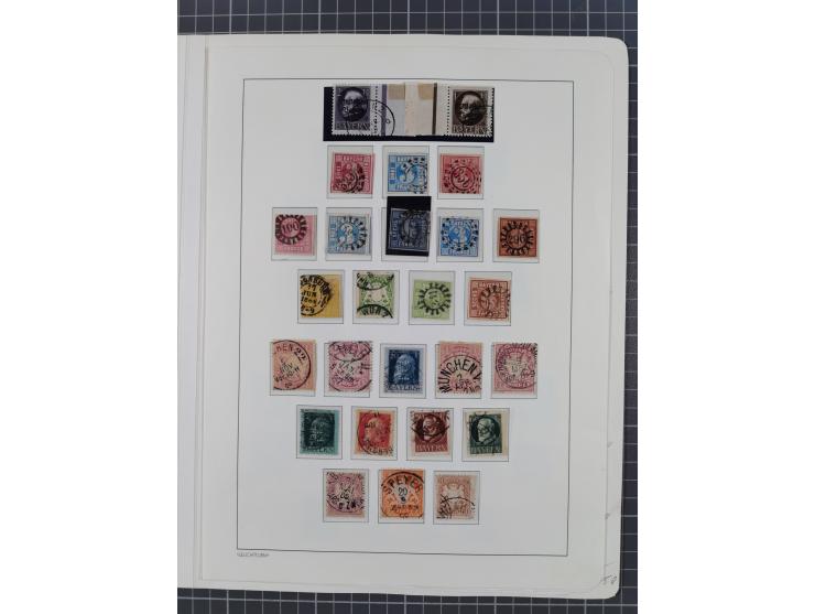 1851/1930, meist gestempelte Partie mit einzelnen Marken ab Baden bis Württemberg und kleine Sammlung D. Reich ab Brustschild