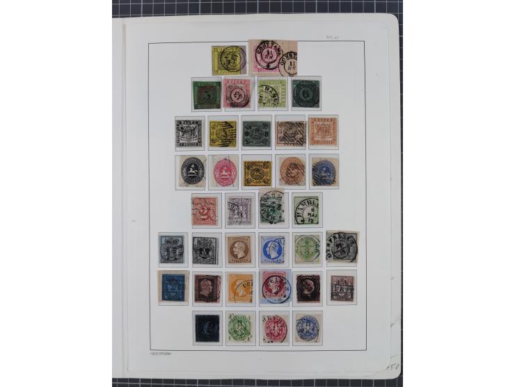 1851/1930, meist gestempelte Partie mit einzelnen Marken ab Baden bis Württemberg und kleine Sammlung D. Reich ab Brustschild