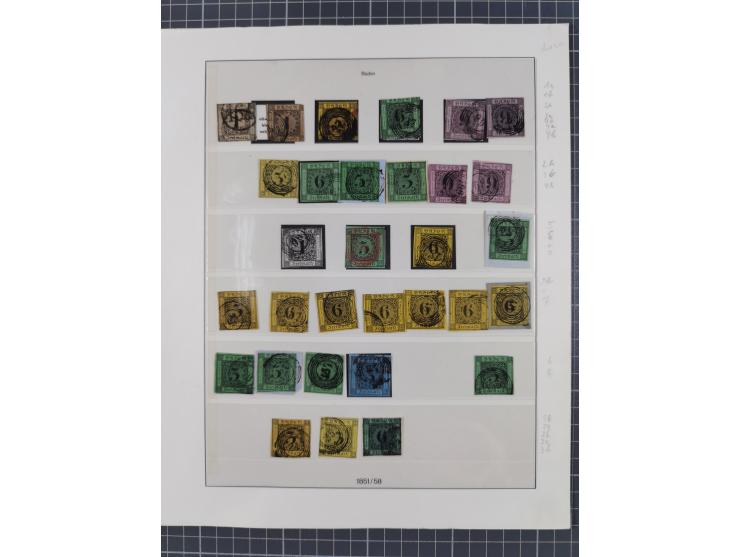 1851/68, meist gestempelte Sammlung inkl. Landpost mit besseren Marken, Farben und einigen Doubletten. Dabei u.a. Mi.-Nr. 1a 