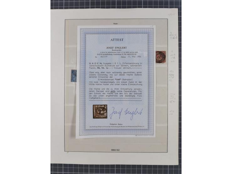 1851/68, meist gestempelte Sammlung inkl. Landpost mit besseren Marken, Farben und einigen Doubletten. Dabei u.a. Mi.-Nr. 1a 