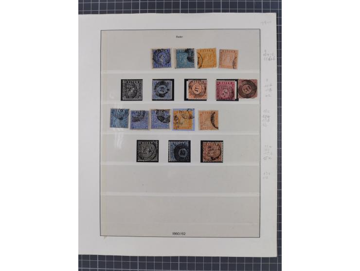 1851/68, meist gestempelte Sammlung inkl. Landpost mit besseren Marken, Farben und einigen Doubletten. Dabei u.a. Mi.-Nr. 1a 