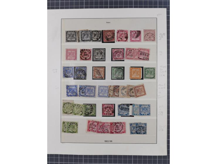 1851/68, meist gestempelte Sammlung inkl. Landpost mit besseren Marken, Farben und einigen Doubletten. Dabei u.a. Mi.-Nr. 1a 