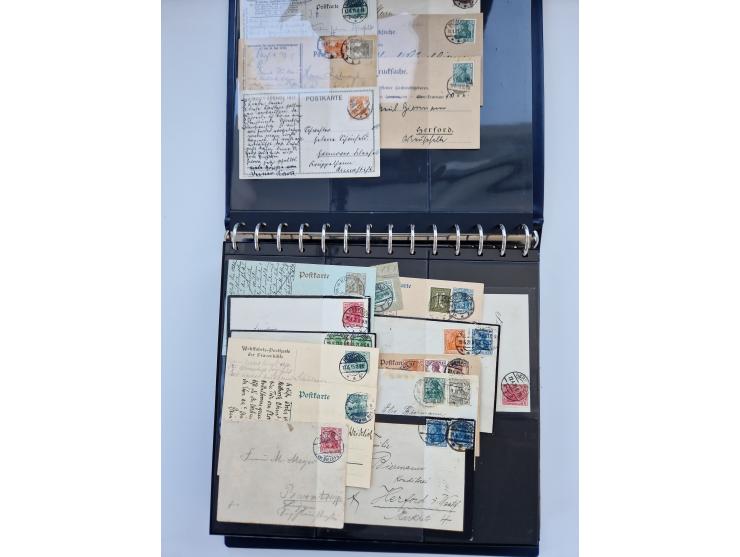 1900/22, Germania, interessante Partie von Sammlungen und Dubletten, dabei kleine Aussstellungssammlung mit besseren Zusammen