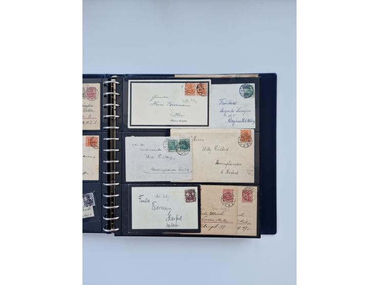 1900/22, Germania, interessante Partie von Sammlungen und Dubletten, dabei kleine Aussstellungssammlung mit besseren Zusammen