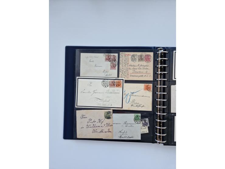 1900/22, Germania, interessante Partie von Sammlungen und Dubletten, dabei kleine Aussstellungssammlung mit besseren Zusammen