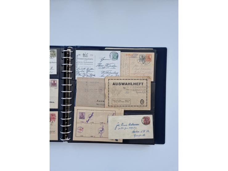 1900/22, Germania, interessante Partie von Sammlungen und Dubletten, dabei kleine Aussstellungssammlung mit besseren Zusammen