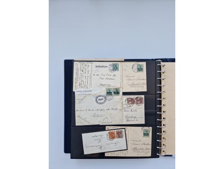 1900/22, Germania, interessante Partie von Sammlungen und Dubletten, dabei kleine Aussstellungssammlung mit besseren Zusammen