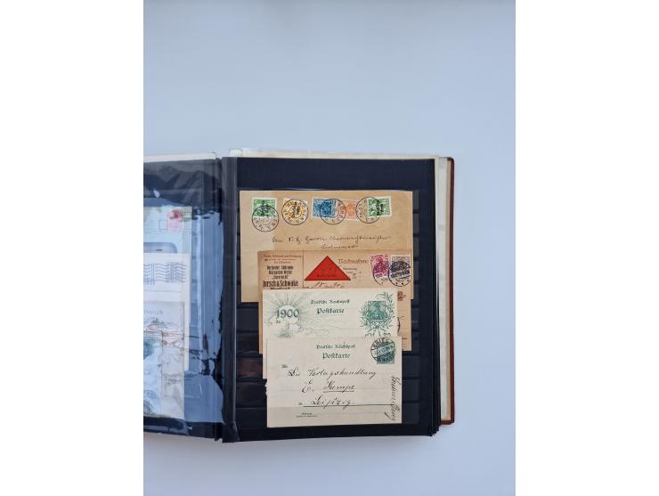 1900/22, Germania, interessante Partie von Sammlungen und Dubletten, dabei kleine Aussstellungssammlung mit besseren Zusammen