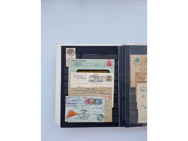 1900/22, Germania, interessante Partie von Sammlungen und Dubletten, dabei kleine Aussstellungssammlung mit besseren Zusammen