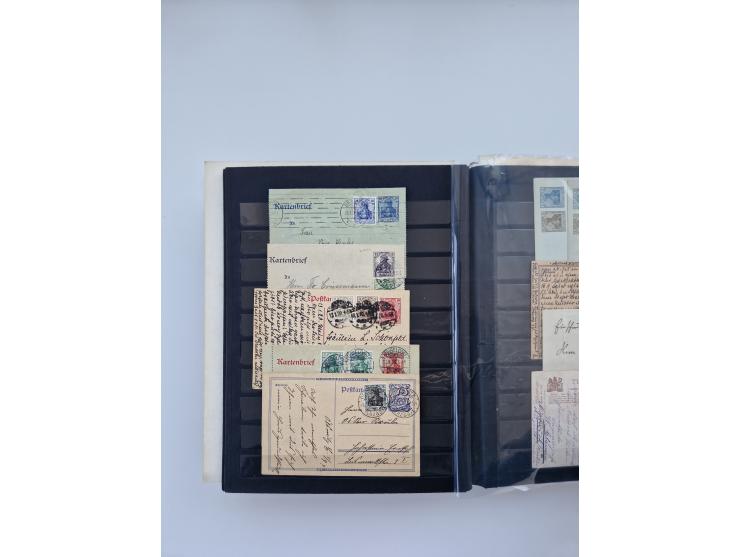 1900/22, Germania, interessante Partie von Sammlungen und Dubletten, dabei kleine Aussstellungssammlung mit besseren Zusammen