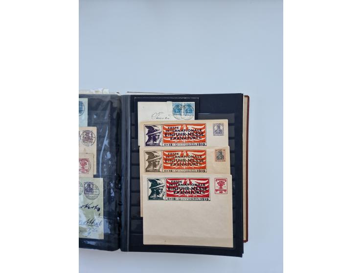 1900/22, Germania, interessante Partie von Sammlungen und Dubletten, dabei kleine Aussstellungssammlung mit besseren Zusammen