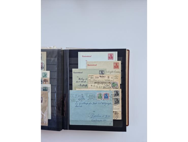 1900/22, Germania, interessante Partie von Sammlungen und Dubletten, dabei kleine Aussstellungssammlung mit besseren Zusammen