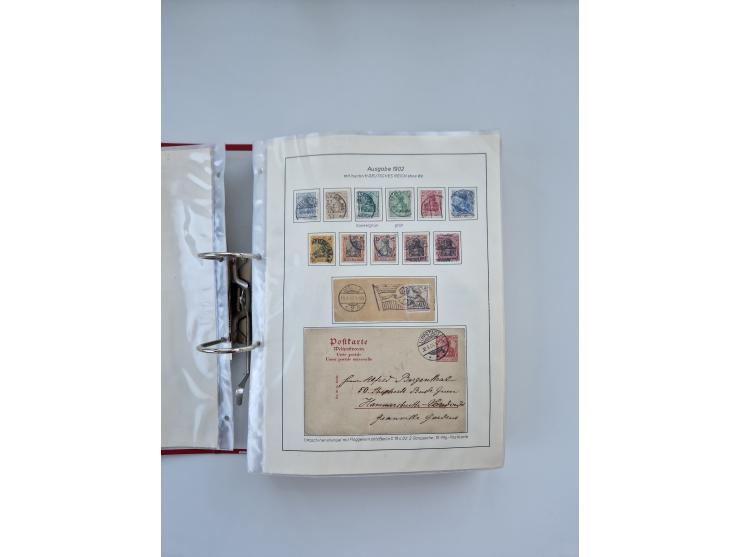 1900/22, Germania, interessante Partie von Sammlungen und Dubletten, dabei kleine Aussstellungssammlung mit besseren Zusammen