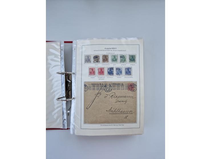 1900/22, Germania, interessante Partie von Sammlungen und Dubletten, dabei kleine Aussstellungssammlung mit besseren Zusammen