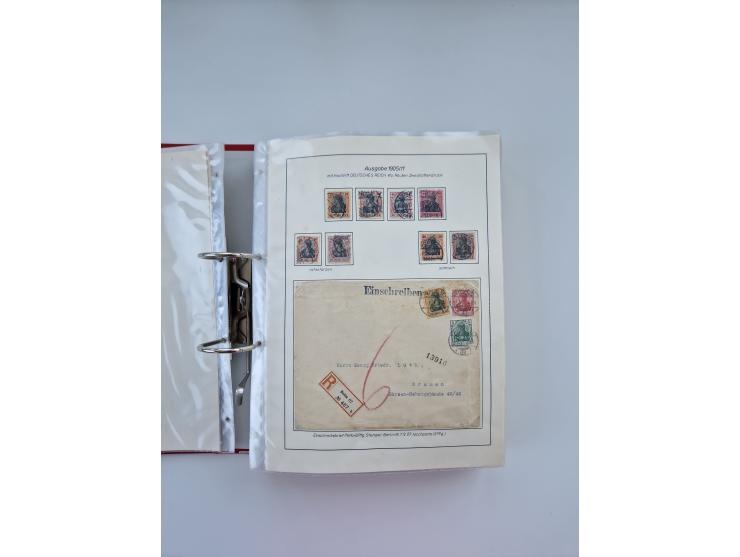 1900/22, Germania, interessante Partie von Sammlungen und Dubletten, dabei kleine Aussstellungssammlung mit besseren Zusammen