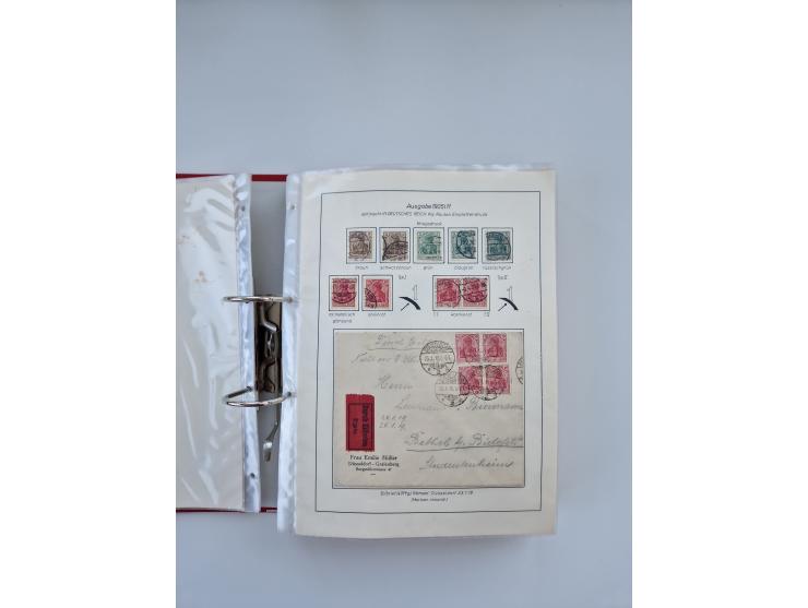 1900/22, Germania, interessante Partie von Sammlungen und Dubletten, dabei kleine Aussstellungssammlung mit besseren Zusammen