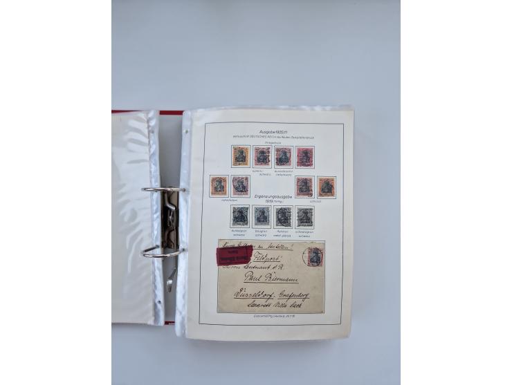 1900/22, Germania, interessante Partie von Sammlungen und Dubletten, dabei kleine Aussstellungssammlung mit besseren Zusammen