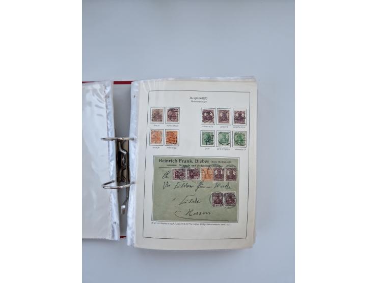 1900/22, Germania, interessante Partie von Sammlungen und Dubletten, dabei kleine Aussstellungssammlung mit besseren Zusammen