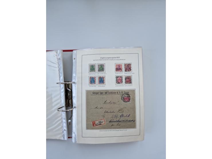 1900/22, Germania, interessante Partie von Sammlungen und Dubletten, dabei kleine Aussstellungssammlung mit besseren Zusammen