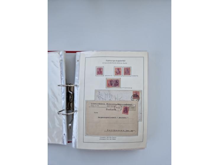 1900/22, Germania, interessante Partie von Sammlungen und Dubletten, dabei kleine Aussstellungssammlung mit besseren Zusammen