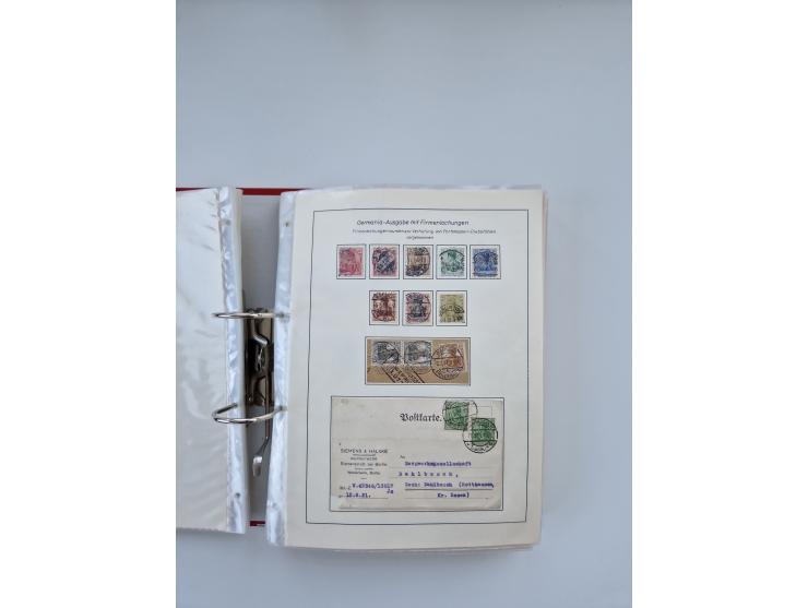 1900/22, Germania, interessante Partie von Sammlungen und Dubletten, dabei kleine Aussstellungssammlung mit besseren Zusammen