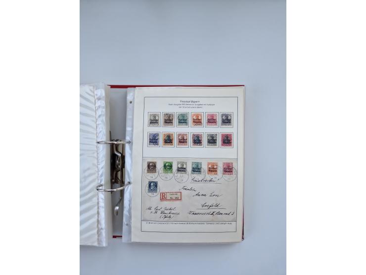 1900/22, Germania, interessante Partie von Sammlungen und Dubletten, dabei kleine Aussstellungssammlung mit besseren Zusammen