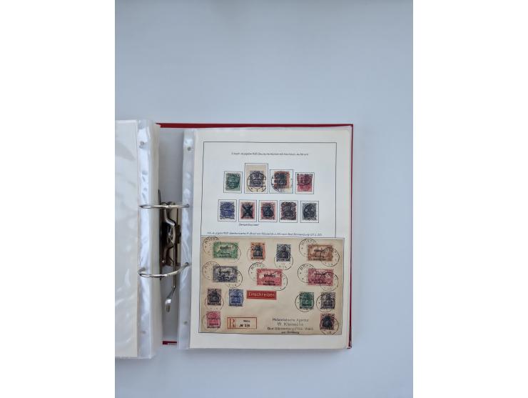 1900/22, Germania, interessante Partie von Sammlungen und Dubletten, dabei kleine Aussstellungssammlung mit besseren Zusammen