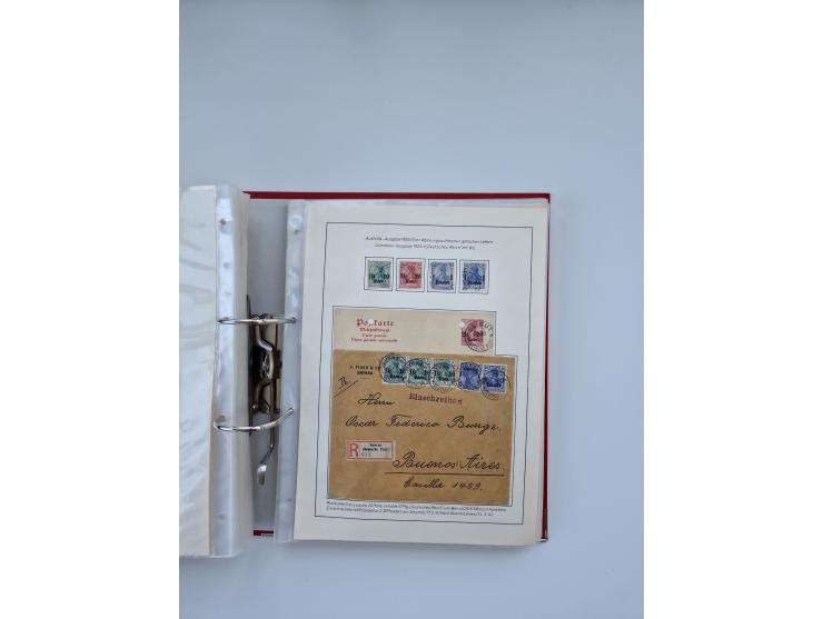 1900/22, Germania, interessante Partie von Sammlungen und Dubletten, dabei kleine Aussstellungssammlung mit besseren Zusammen