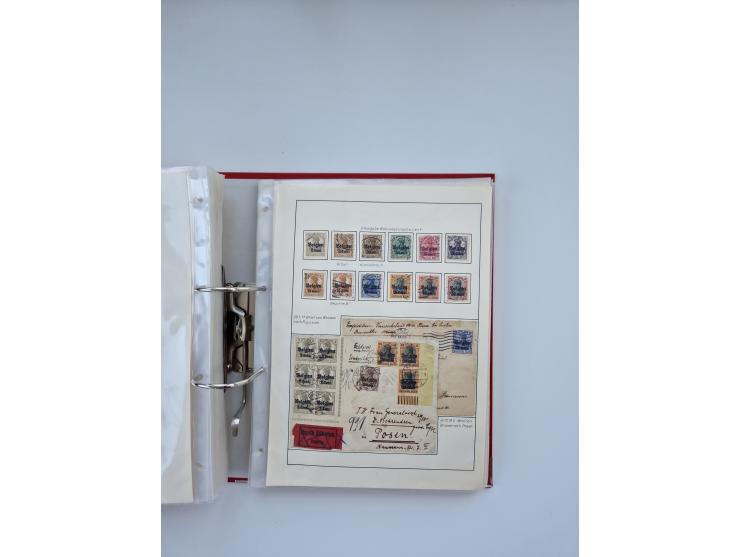 1900/22, Germania, interessante Partie von Sammlungen und Dubletten, dabei kleine Aussstellungssammlung mit besseren Zusammen