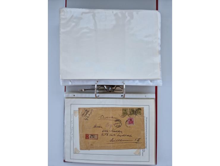 1900/22, Germania, interessante Partie von Sammlungen und Dubletten, dabei kleine Aussstellungssammlung mit besseren Zusammen