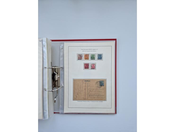 1900/22, Germania, interessante Partie von Sammlungen und Dubletten, dabei kleine Aussstellungssammlung mit besseren Zusammen