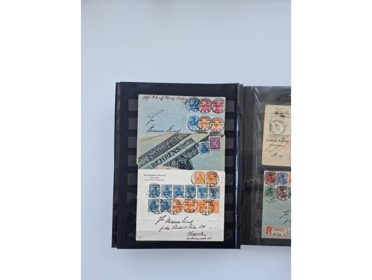 1900/22, Germania, interessante Partie von Sammlungen und Dubletten, dabei kleine Aussstellungssammlung mit besseren Zusammen