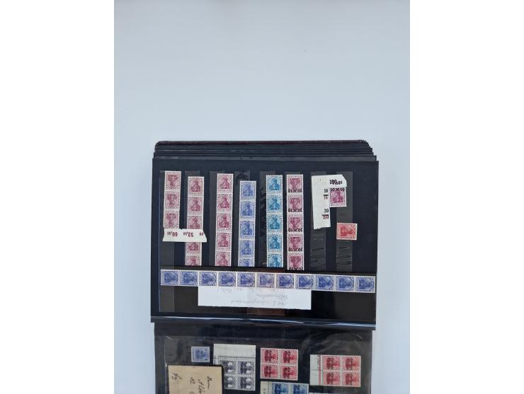 1900/22, Germania, interessante Partie von Sammlungen und Dubletten, dabei kleine Aussstellungssammlung mit besseren Zusammen