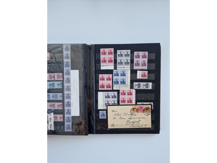 1900/22, Germania, interessante Partie von Sammlungen und Dubletten, dabei kleine Aussstellungssammlung mit besseren Zusammen