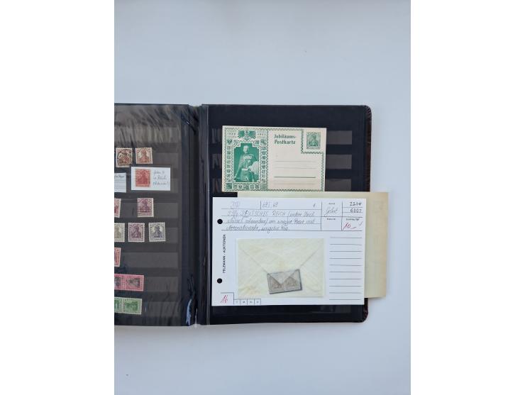 1900/22, Germania, interessante Partie von Sammlungen und Dubletten, dabei kleine Aussstellungssammlung mit besseren Zusammen