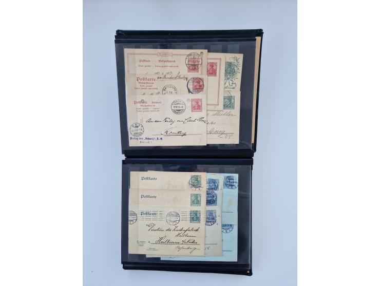 1900/22, Germania, interessante Partie von Sammlungen und Dubletten, dabei kleine Aussstellungssammlung mit besseren Zusammen