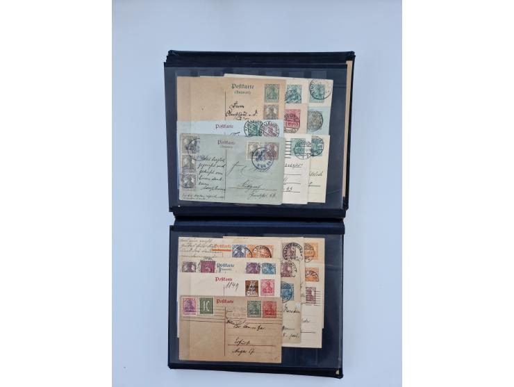 1900/22, Germania, interessante Partie von Sammlungen und Dubletten, dabei kleine Aussstellungssammlung mit besseren Zusammen