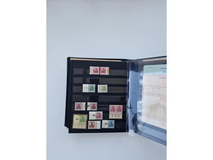 1900/22, Germania, interessante Partie von Sammlungen und Dubletten, dabei kleine Aussstellungssammlung mit besseren Zusammen