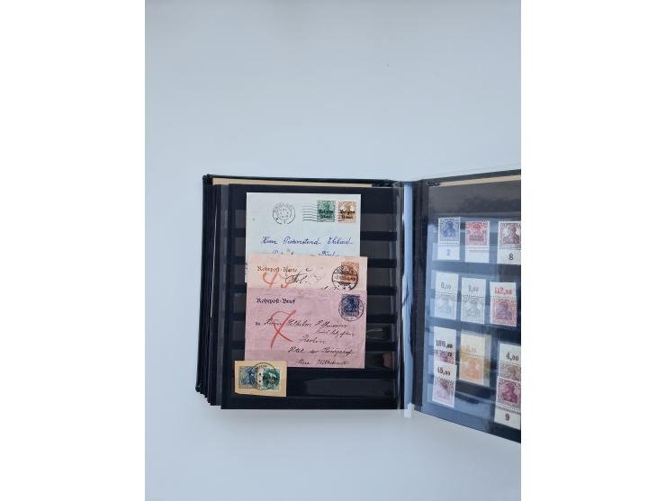 1900/22, Germania, interessante Partie von Sammlungen und Dubletten, dabei kleine Aussstellungssammlung mit besseren Zusammen