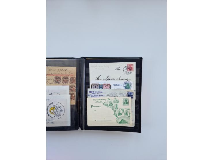 1900/22, Germania, interessante Partie von Sammlungen und Dubletten, dabei kleine Aussstellungssammlung mit besseren Zusammen