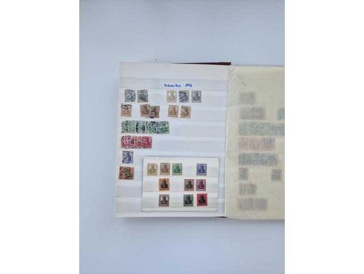 1900/22, Germania, interessante Partie von Sammlungen und Dubletten, dabei kleine Aussstellungssammlung mit besseren Zusammen