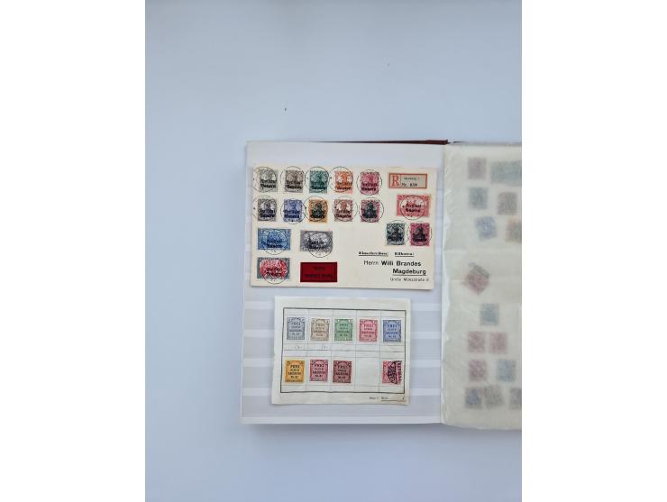 1900/22, Germania, interessante Partie von Sammlungen und Dubletten, dabei kleine Aussstellungssammlung mit besseren Zusammen